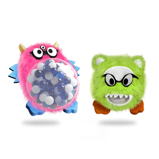 Emobii Squishy Monster Squeeze Toy Stress Ball (Pink & Green) - Fidget Stress Balls - Squishy Stress Toys for Kids - Sensory Tools for Kids - Cute Fidget Focus Toys for Kids