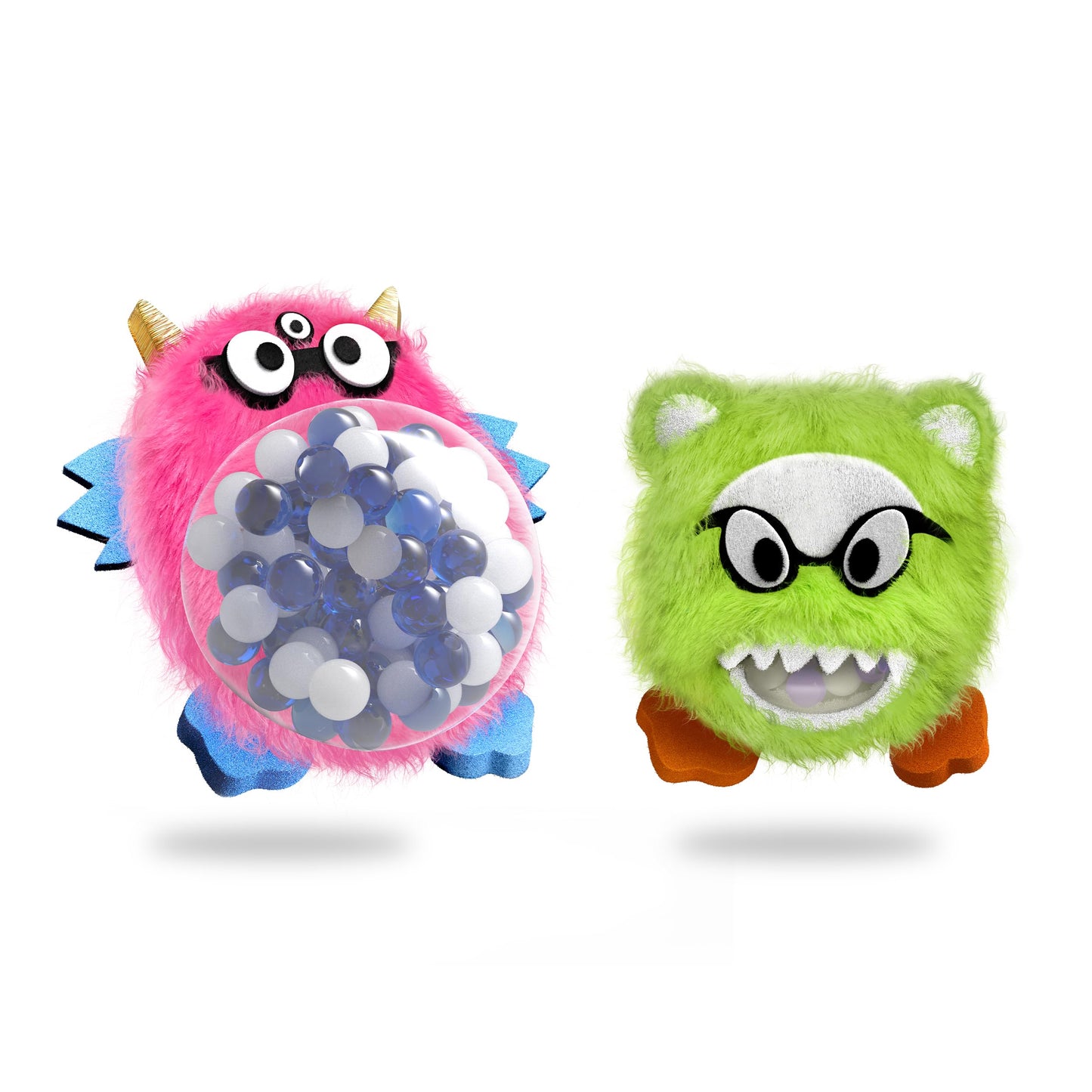 Emobii Squishy Monster Squeeze Toy Stress Ball (Pink & Green) - Fidget Stress Balls - Squishy Stress Toys for Kids - Sensory Tools for Kids - Cute Fidget Focus Toys for Kids